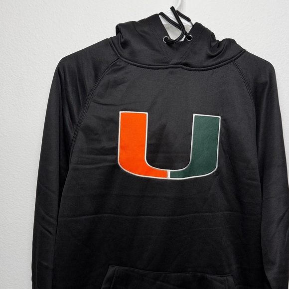 Colosseum Black Hoodie with Orange and Green Logo university MIAMI - Picture 7 of 10